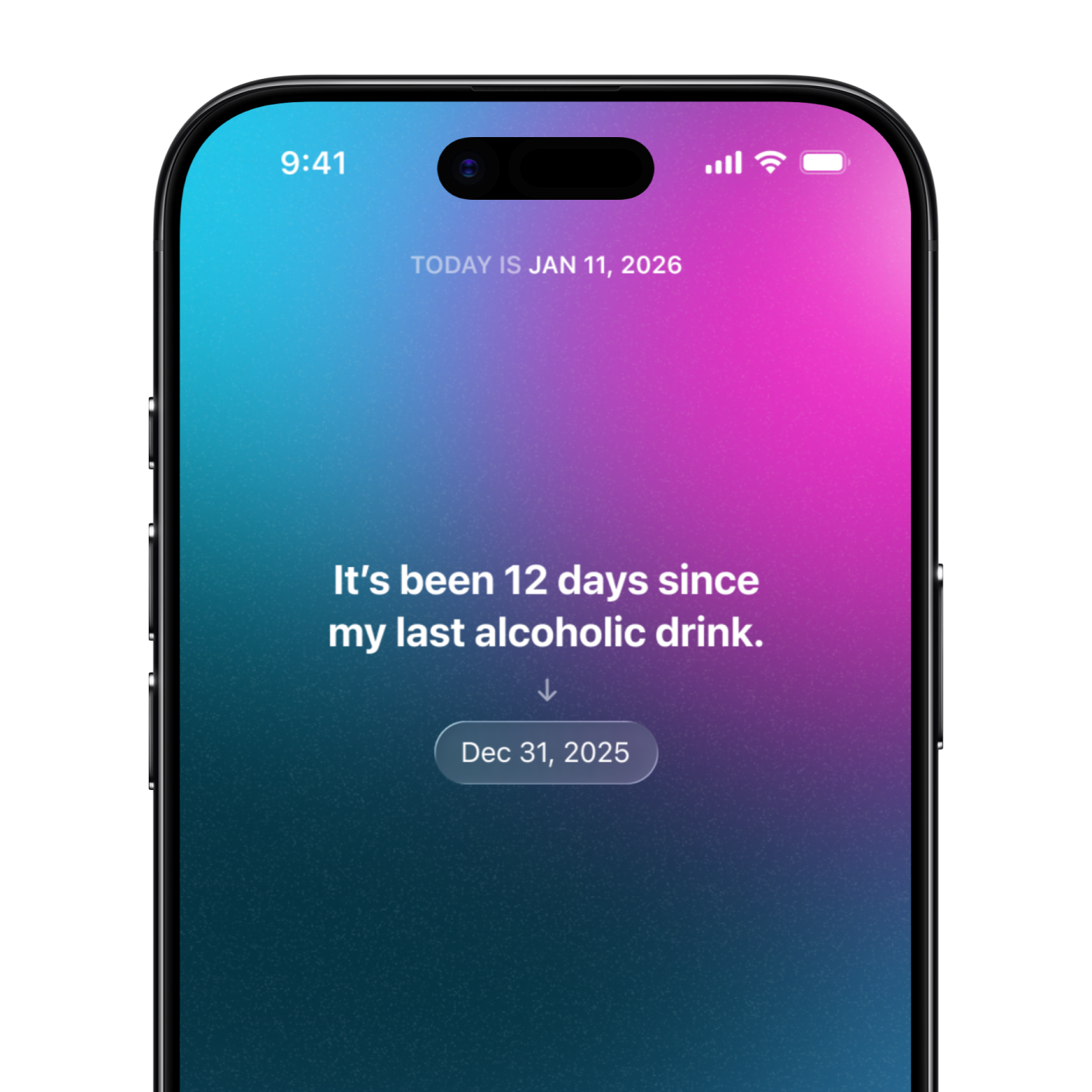 iPhone device showing Days Apart milestone viewer